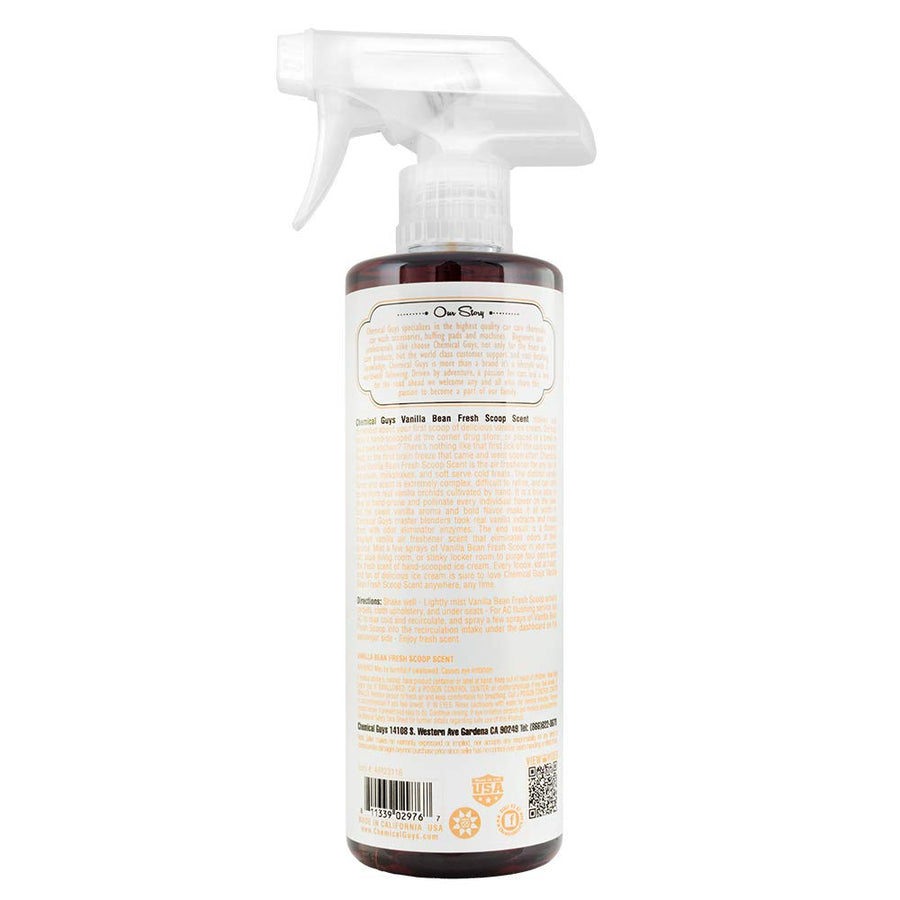 Chemical Guys Vanilla Bean Fresh Scoop Scent AIR23116 Air Freshener & Odor Eliminator, (Great for Cars, Trucks, SUVs, RVs, Home, Office, Dorm Room & More)16 fl oz