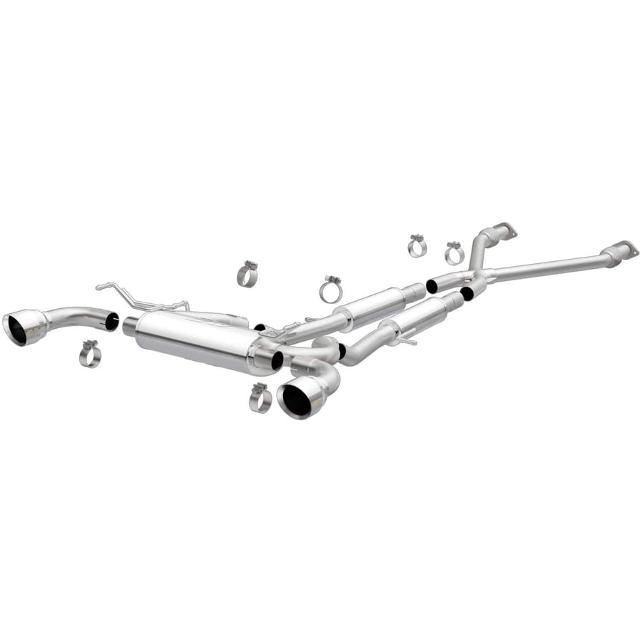 Cat-Back MagnaFlow Performance Exhaust System 19135 - Street Series, Stainless Steel 2.5in Main Piping, Dual Split Rear Exit, Polished Finish 4.5in Exhaust Tip - 2009-2020 370Z Performance Exhaust Kit