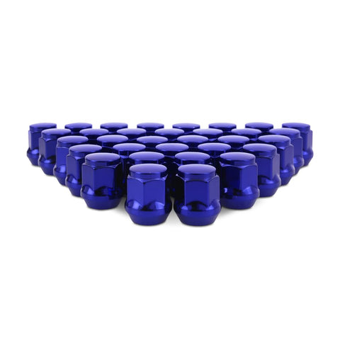 Mishimoto Lug Nuts Steel, M14x1.5, Acorn Seat, 32pc Set, Blue