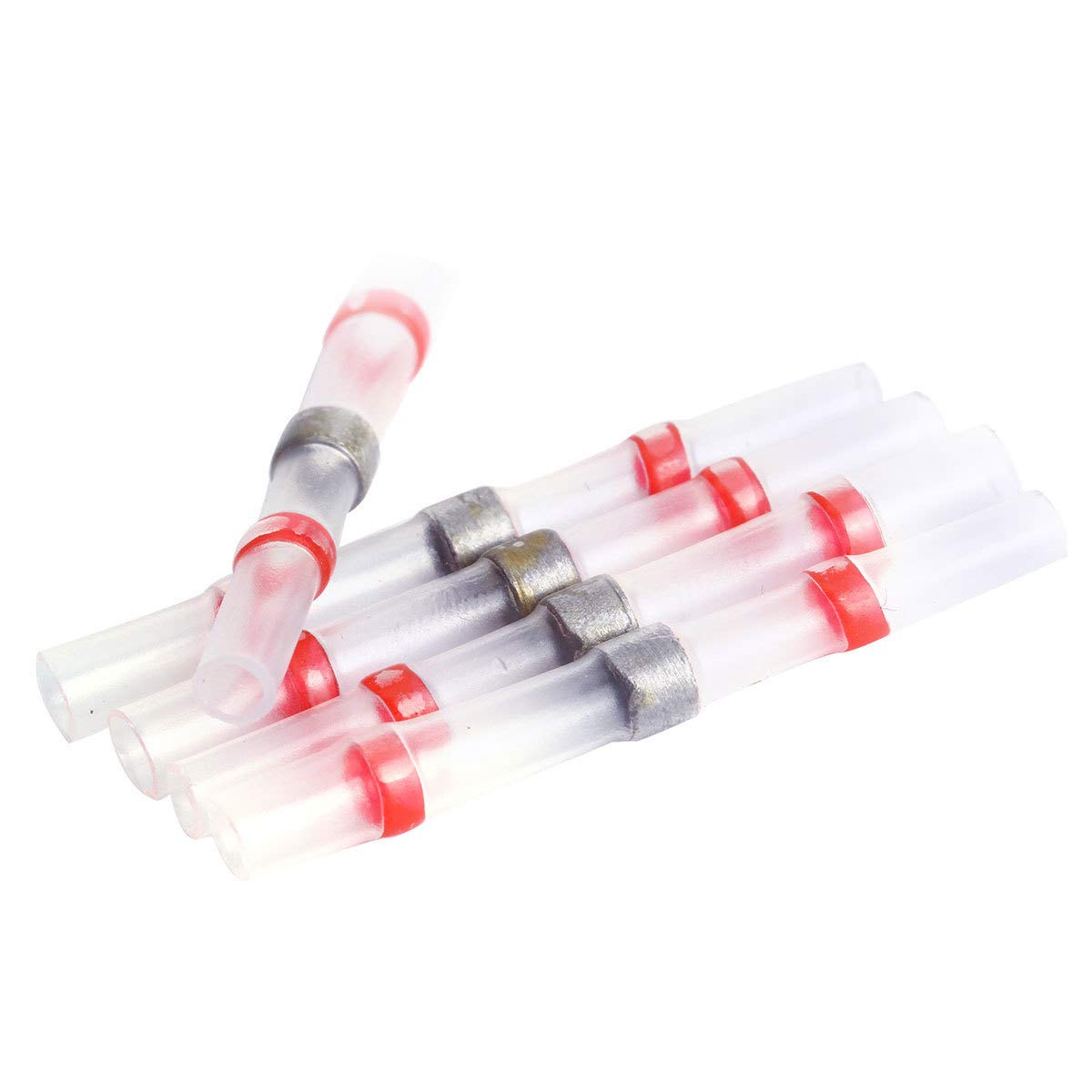 Metra Install Bay - Butt Connectors Heat Shrink W/Solder 22/18 Ga - 10Pk (SHSRBC), Heat Shrink Red Butt Connector