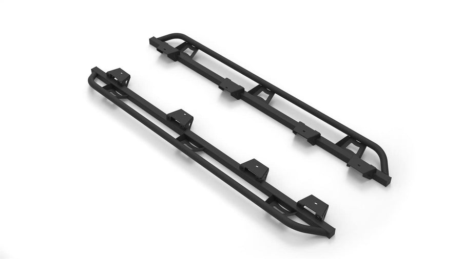 Trail Sliders RealTruck for Jeep Gladiator JT | Cab Length, Heavy Duty 2" Tubing, Textured Black | TSJ194-TX | Fits 2020 - 2025 Jeep Gladiator JT 4 Door