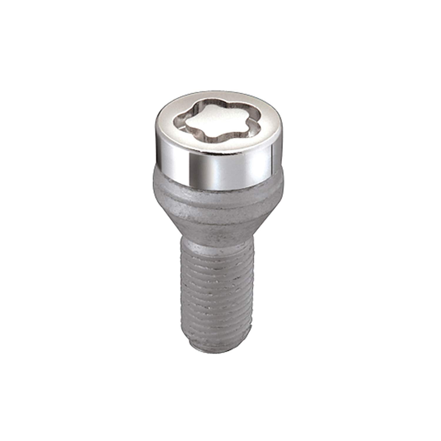 Chrome Bolt Style MCGARD 27205 Cone Seat Wheel Locks (M14 x 1.5) - Set of 4, 4 Locks / 1 Key