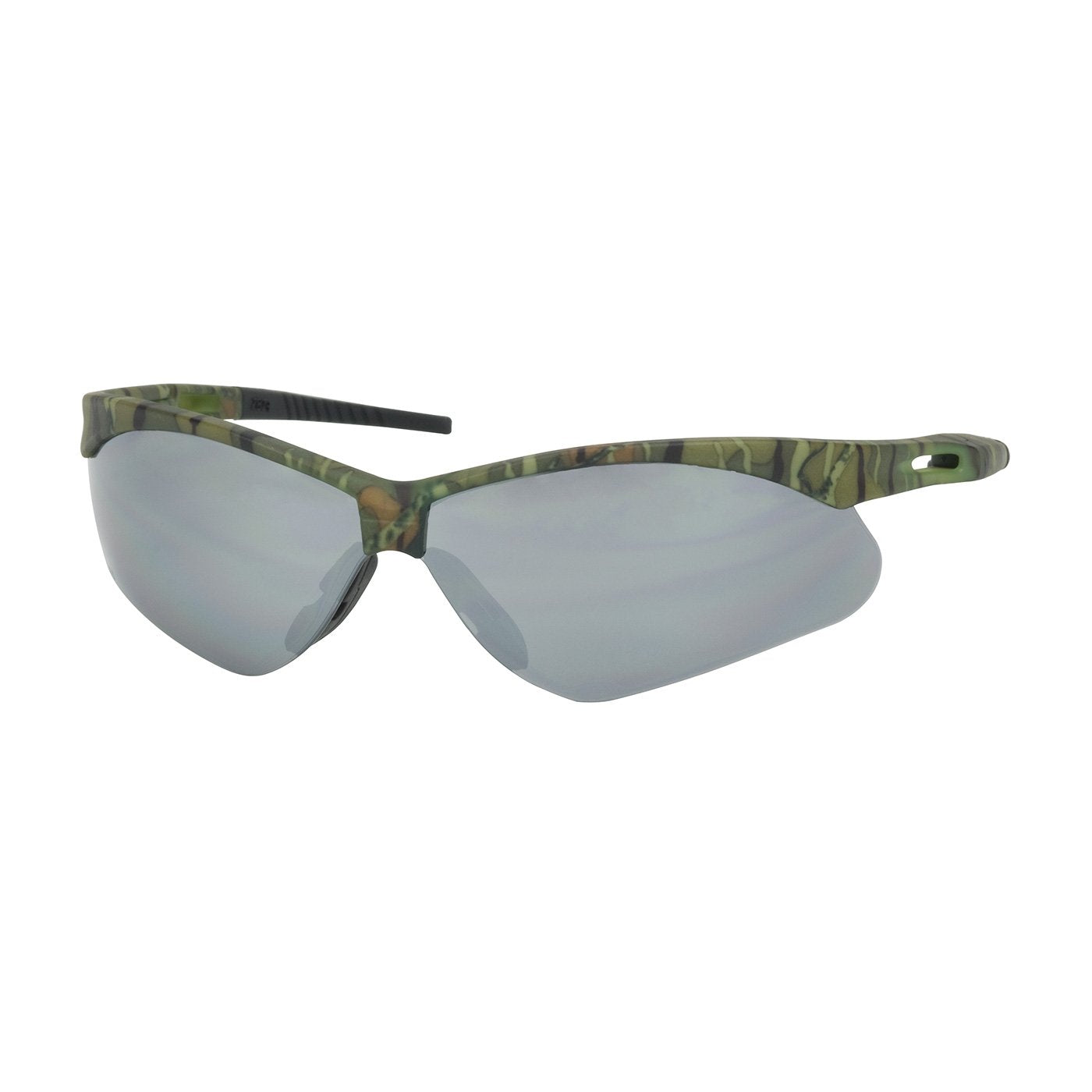Anser Semi-Rimless 250-AN-10128 Safety Glasses with Camouflage Frame, Silver Mirror Lens and Anti-Scratch Coating