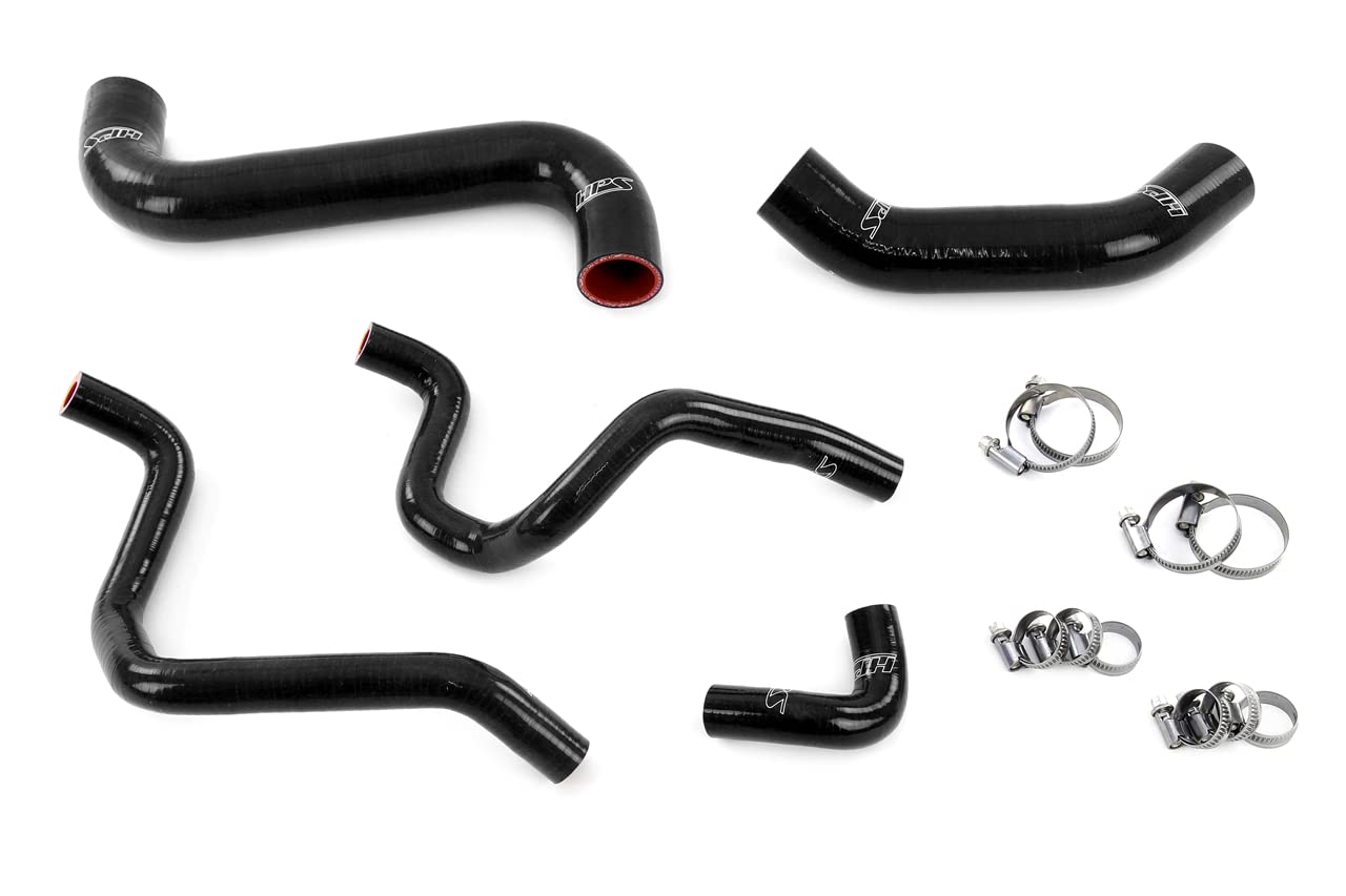 Black HPS Silicone Radiator + Heater Hose Kit Coolant OEM Replacement 57-1733-BLK