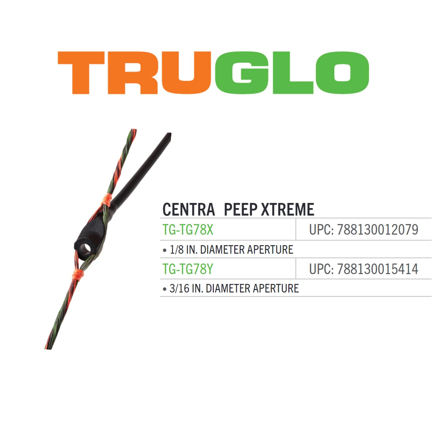 Centra Xtreme TRUGLO Peep 3/16 Tube Black