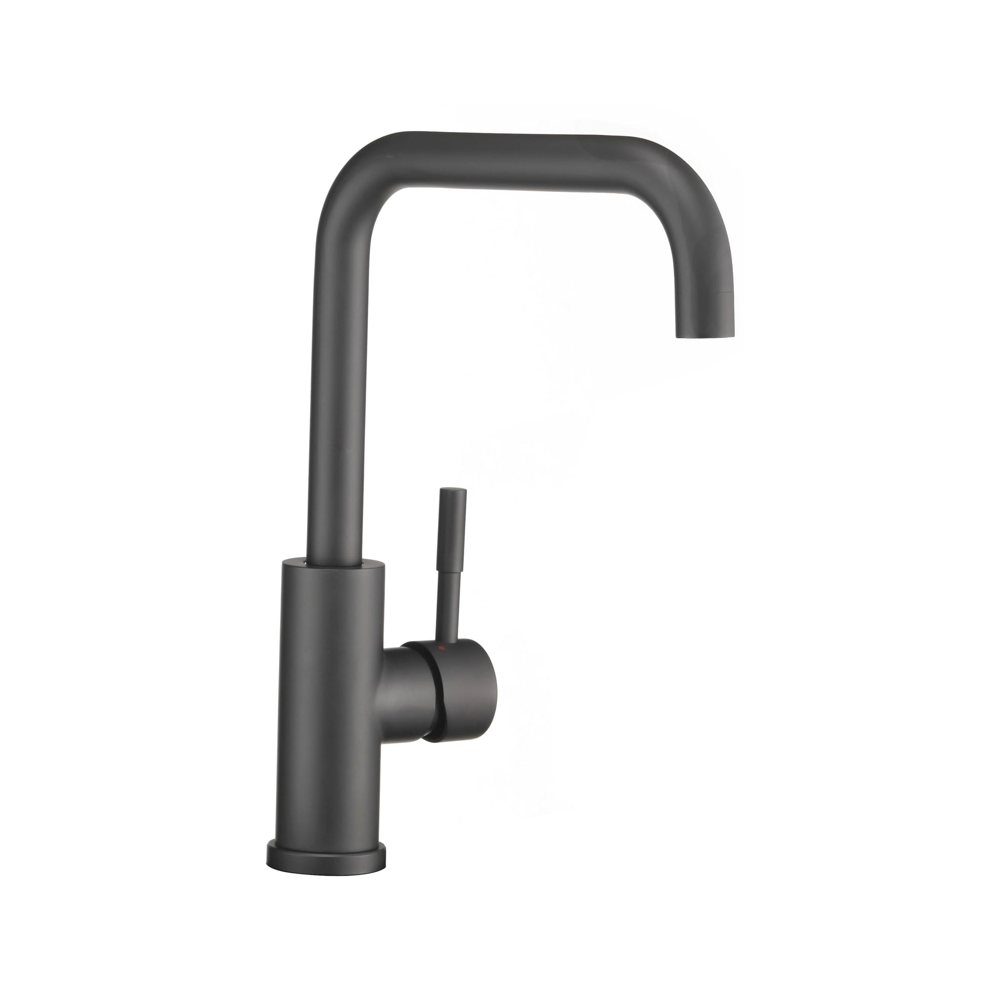 Dura Faucet Streamline RV Squared-Arc Single Handle Kitchen Sink Faucet - Optional Deck Plate (Matte Black)