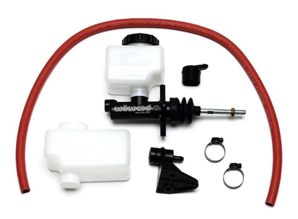 Compact Wilwood Master Cylinder, 7/8 in Bore, 1.120 in Stroke, Direct or Remote Reservoir, Aluminum, Black Paint, Kit