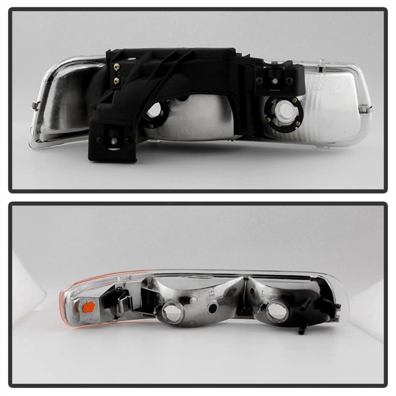 Spyder HD-JH-CSIL99-OE-SET Xtune Headlight (00/2500 99-02 / Chevy Silverado 3500 01-02 / Chevy Suburban 1500/2500 00-06 / Chevy Tahoe 00-06 OEM Style s With Bumper Lights - Chrome)