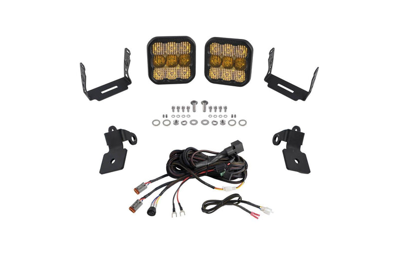 Stage Series Diode Dynamics A-Pillar Pod Kit compatible with Polaris RZR Pro 2020-2023, SS5 Sport Yellow Combo