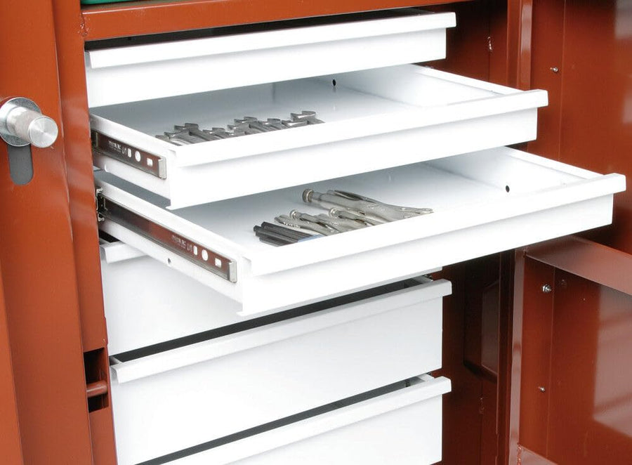Rolling Work Bench-4 Drawers, 1 Shelf, 6" Casters JOBOX 676996