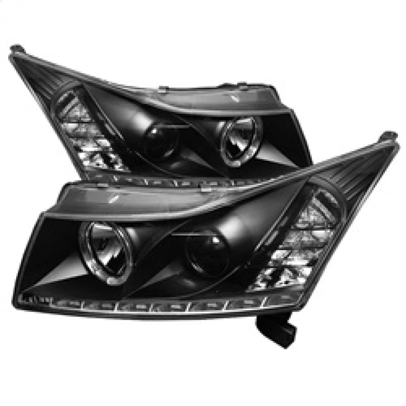 LED Halo Spyder Auto Projector Headlights Black/Clear 5037916