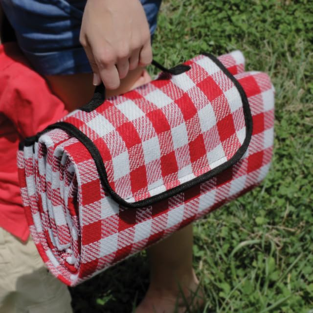 Picnic Blanket Camco 42801 (51" x 59", Red/White)