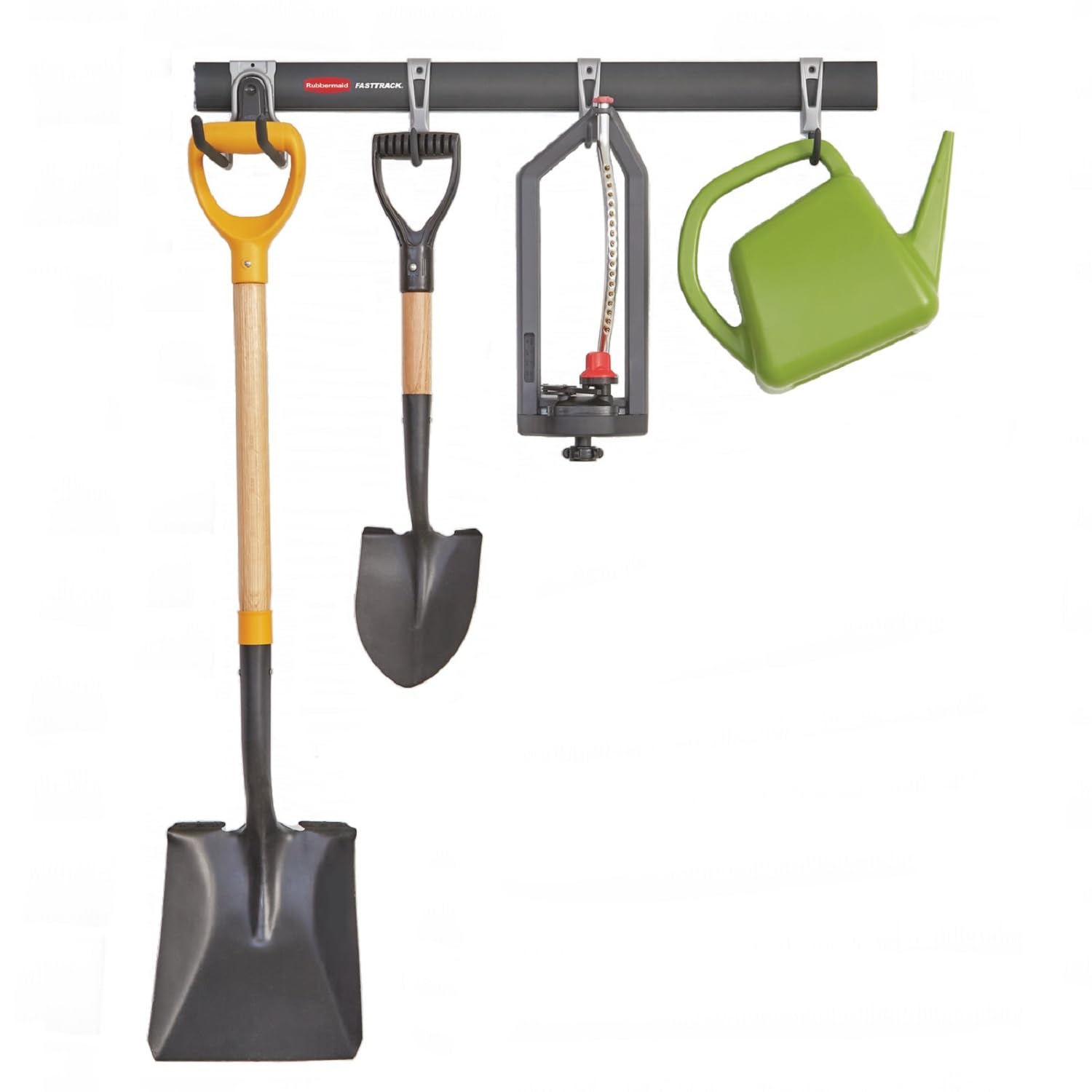 Rubbermaid FastTrack Garage Storage Utility Hooks All in One 5 Piece Black Kit and Tool Organizer Heavy Duty for Home/Garage/Shed/Garden