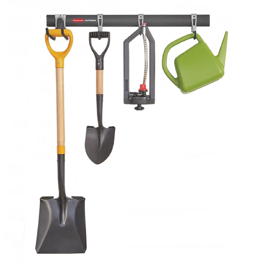 Rubbermaid FastTrack Garage Storage Utility Hooks All in One 5 Piece Black Kit and Tool Organizer Heavy Duty for Home/Garage/Shed/Garden