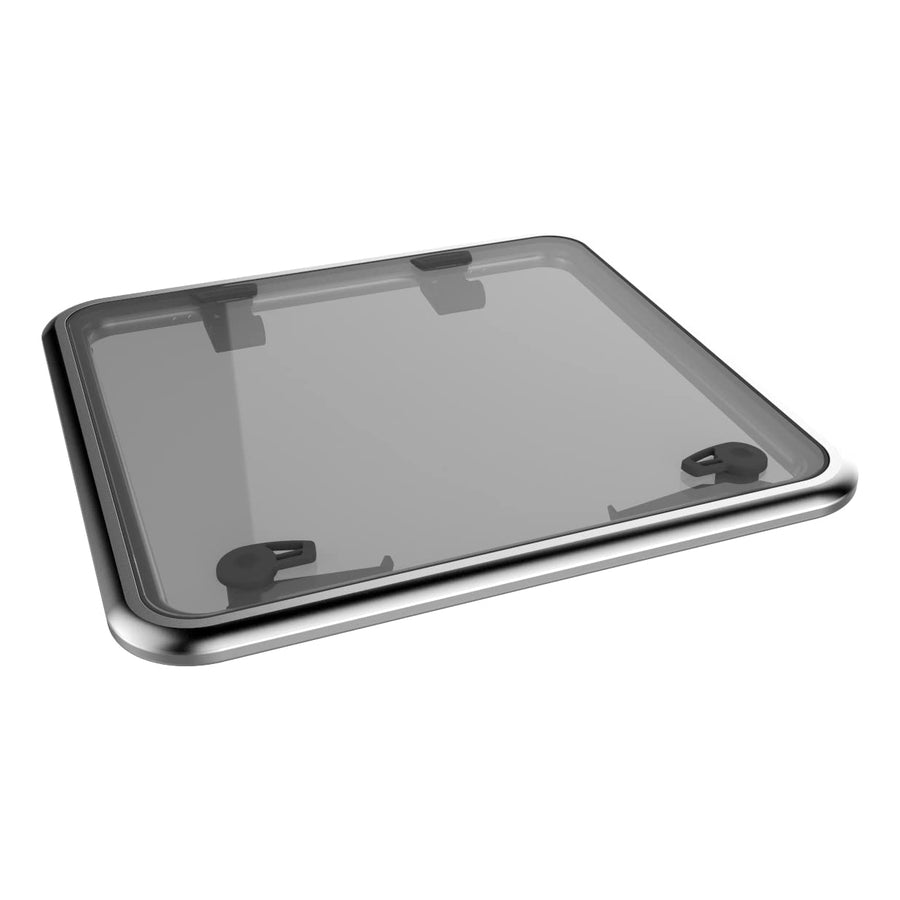 Lewmar Replacement Medium Profile Boat Hatch Flange Base - Size 60, Corrosion-Resistant Anodized Aluminum Frame, Lockable Handles, Friction Levers Open in All Positions Up to 95 Degrees