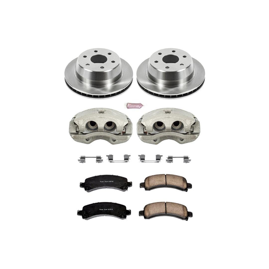 Power Stop KCOE2047 1-Click OE Replacement Brake Kit with Calipers For Escalade, Avalanche 1500, Express 1500, Suburban 1500, Tahoe, Savana 1500, Yukon, Yukon XL 1500 [Model Specific]