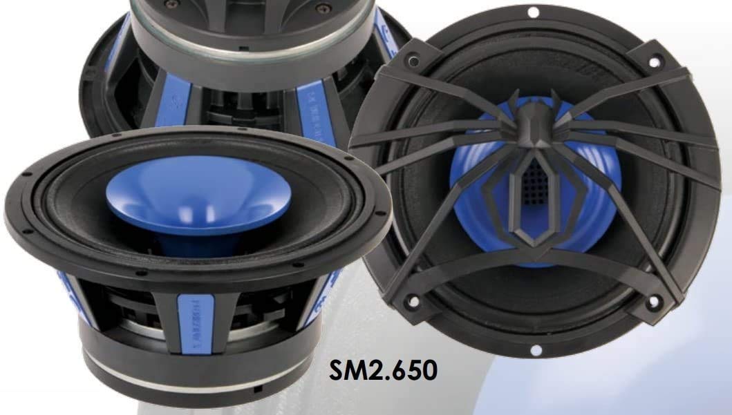 Soundstream 6.5-Inch SM2.650 2 Way 250W Pro Audio Midrange Speakers with Built in Horn Tweeter (Pair)