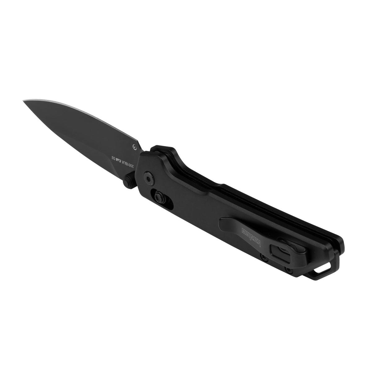 Kershaw Pocket Knife Mini Iridium, Black Design, 3 Inch Steel Spear Point Blade, EDC with Thumb Stud Opening, Reversible Carry, DuraLock, Everyday Carry Pocket Knife for Men and Women