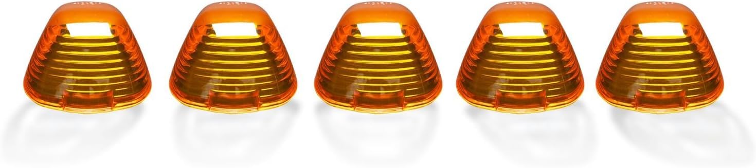 RECON - 5-Pc Cab Lights Lenses Fits 1999-2016 Super Duty Amber Xenon Bulbs with Amber Lens (Replaces Factory/OEM Cab Lenses)
