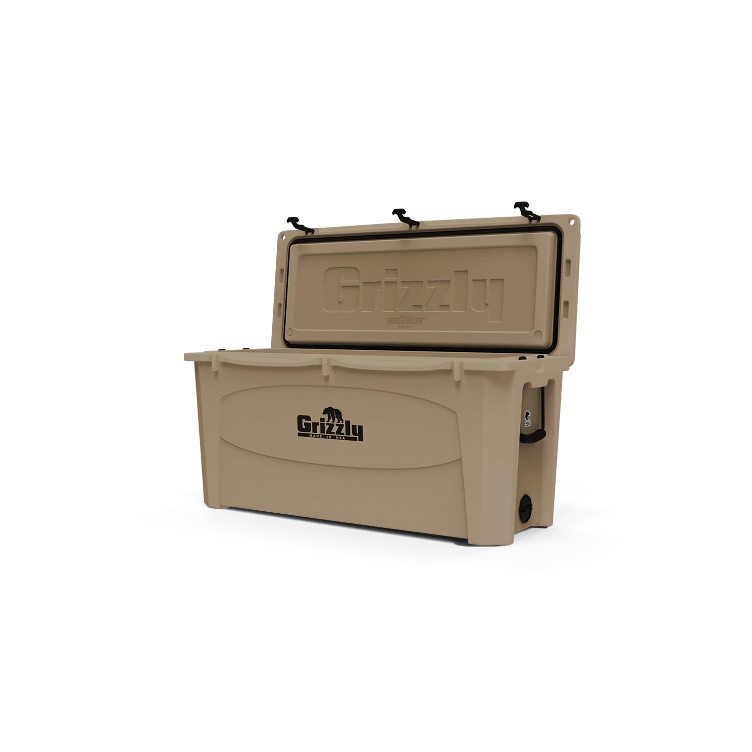 165 Cooler Grizzly | 165 qt Ice Chest Durable Rotomolded Insulated | Made in USA | Warranty for Life | for Beach Boat Camping Fishing Hunting | G165 | Tan