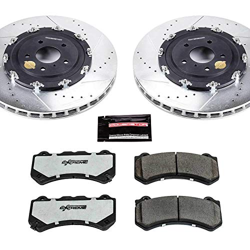 Power Stop K6775-26 Z26 Carbon Fiber Brake Pads with Drilled & Slotted Brake Rotors Kit Front