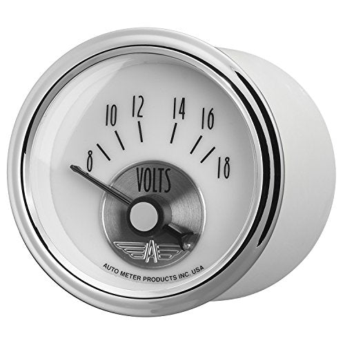 Auto Meter Prestige Pearl 2094 2-1/16" 8V - 18V Electric Voltmeter Gauge (52.4mm)