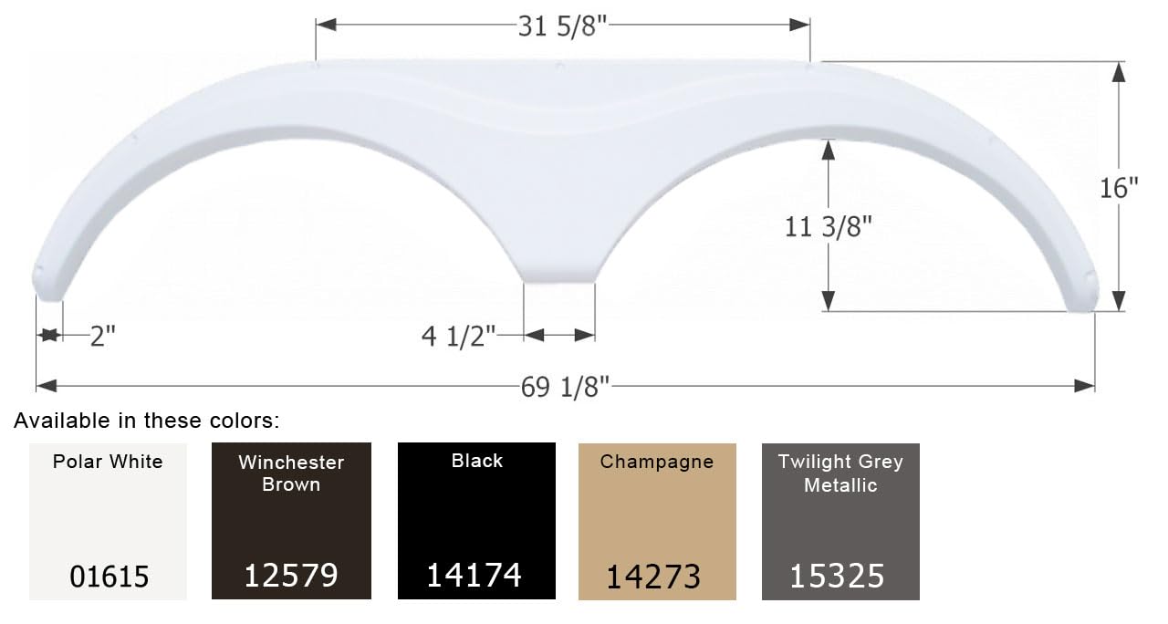 Tandem Axle Fender Skirt FS763 ICON 15325 for Heartland - Twilight Gray Metallic