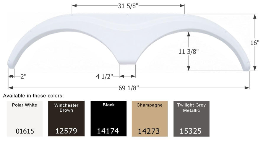 Tandem Axle Fender Skirt FS763 ICON 15325 for Heartland - Twilight Gray Metallic