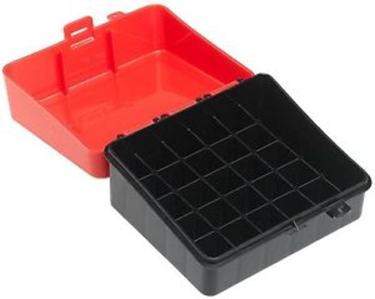 Plano 12 & 16 Gauge Shot Shell Box, Black, Plastic Ammo Storage Crate, Shotgun Shell Case Can, Small Ammo Box with Dependable Closures and Deep Individual Slots, Holds Up to 25 Rounds