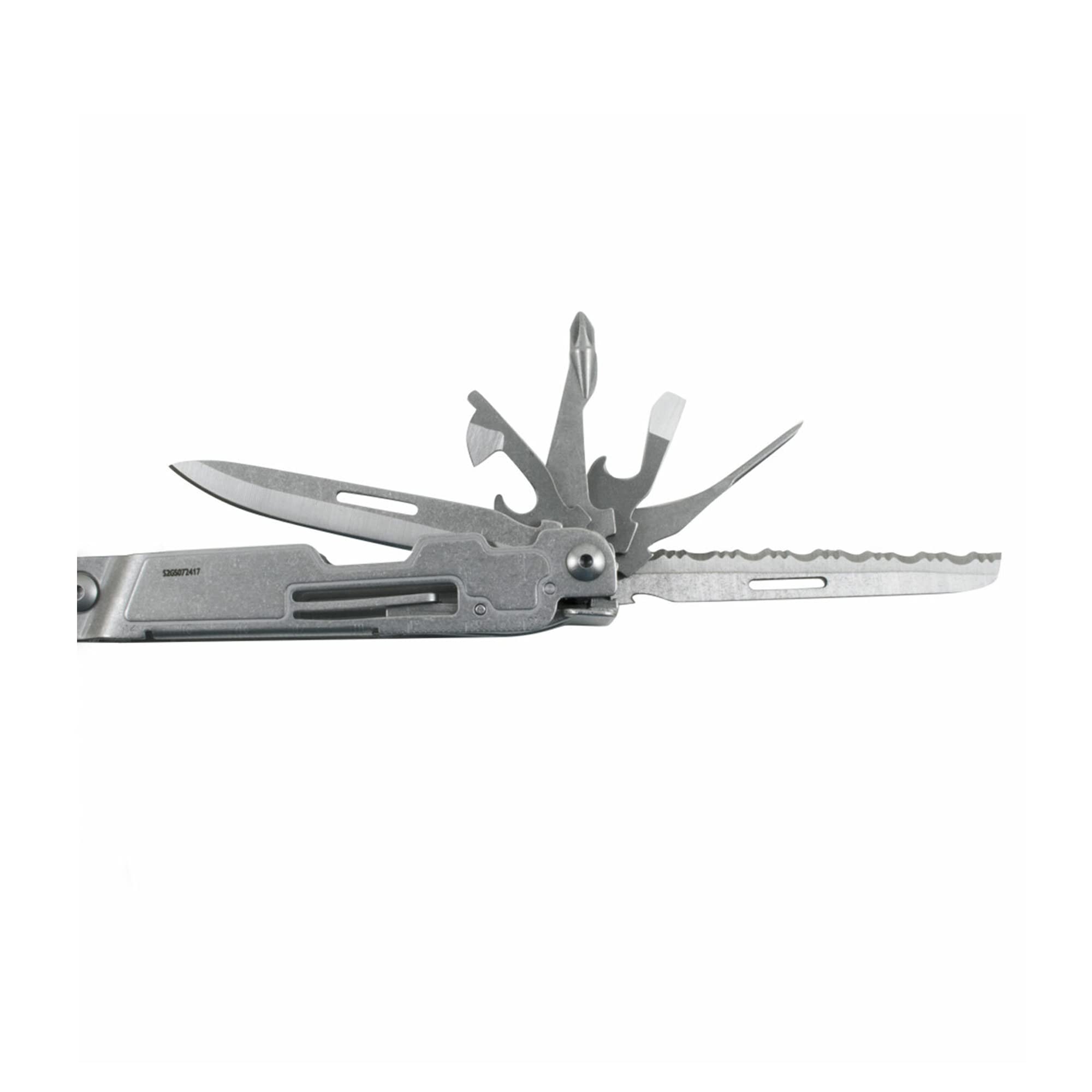 SOG Deluxe PowerAccess All-Around Heavy Duty Stainless Steel Multi-Tool w/Nylon Sheath, Two Knife Blades, Can & Bottle Opener, Stone Wash