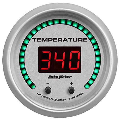 Fluid Temperature Auto Meter 6754-UL Gauge, 2 1/16", Selectable, 2 Chan, Ultra-Lite Elite Digital