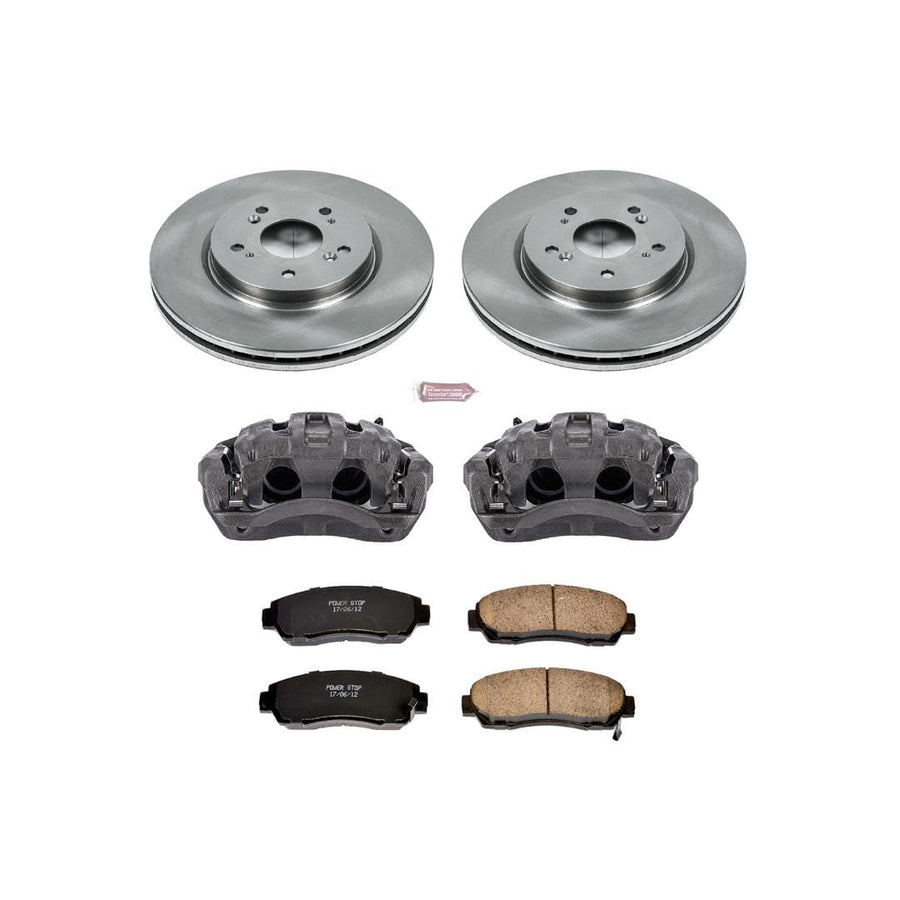 Power Stop KCOE228 Replacement Autospeciality Front Caliper Kit- OE Rotors, Ceramic Brake Pads, Calipers For Acura RDX, Honda Accord Crosstour, Honda CR-V, Honda Cross [Model Specific]