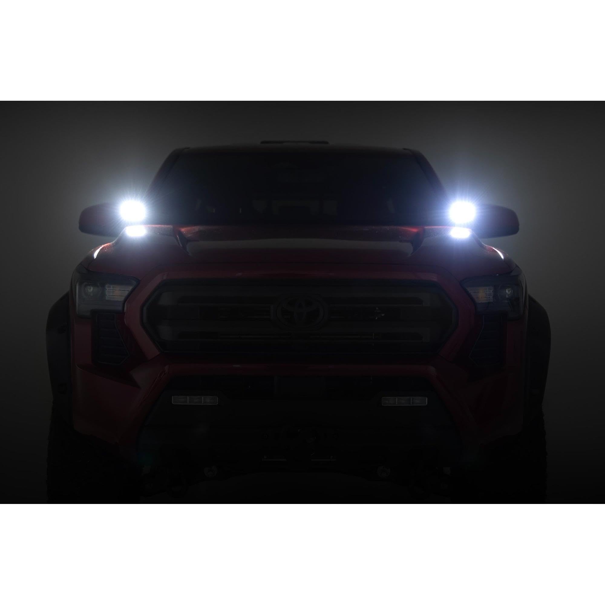 Ditch Light Kit Rough Country for Toyota Tacoma (2024-2025) - Hood Mount, 80W Dual 2" Spectrum Series, 9,600 Lumens, Wide Flood Beam