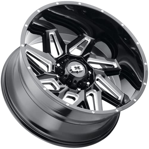Spyder Vision Off-Road Custom Wheel - Series 361 - Gloss Black with Milled Spokes - 20" x 9", 12 Offset, 5x150 Bolt Pattern, 110.2mm Hub