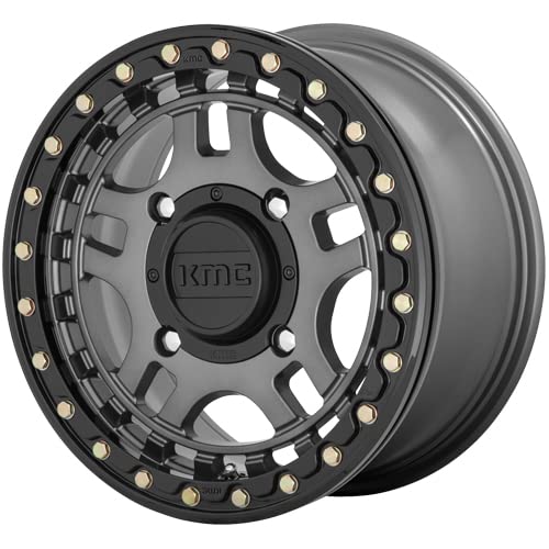 KMC KS240 Powersports 14X7 4X156 G-MTL BLK-RING 38MM - KS24047044438