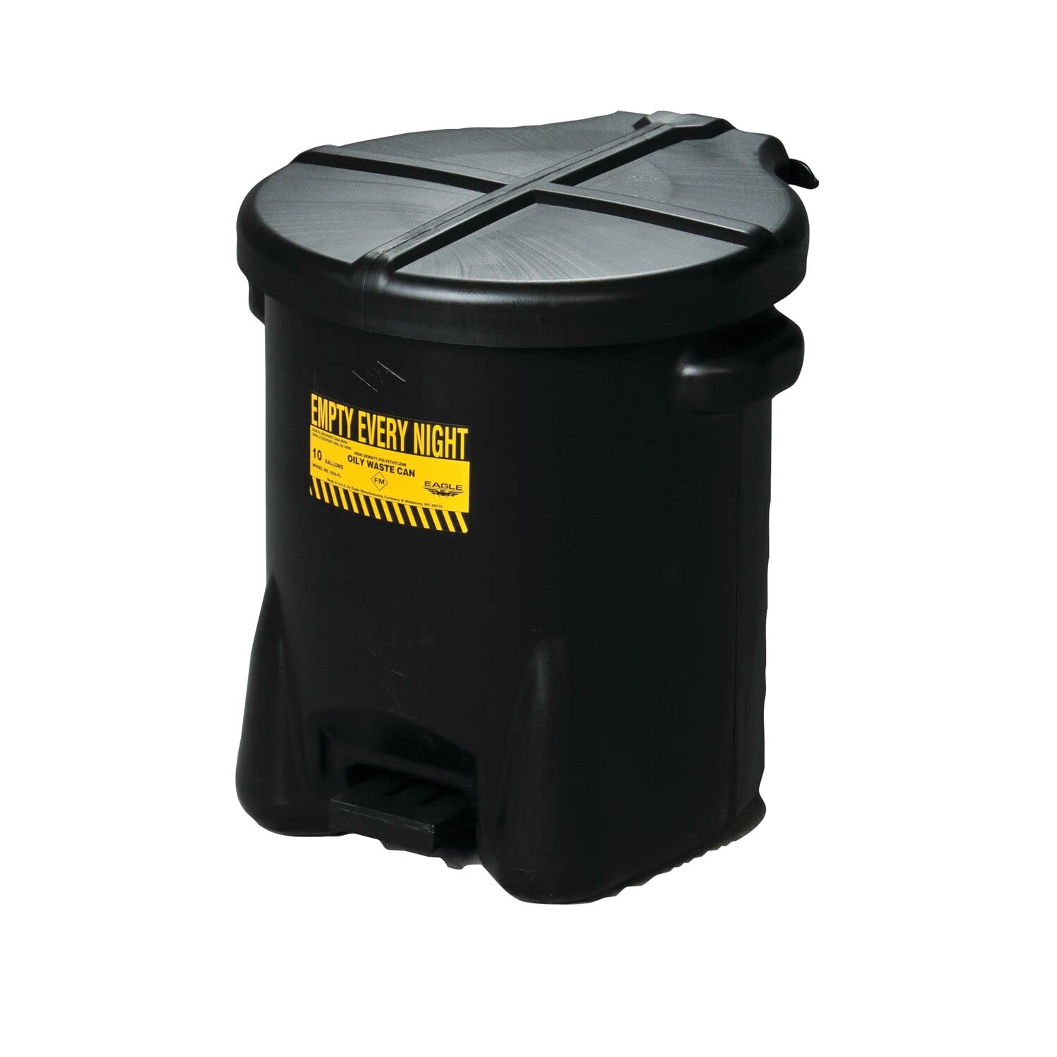 933FLBK Eagle Black Oily Waste Can, 6 gal Capacity