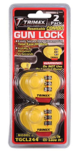 Trimax Combination Max-Scurity Gun Lock, 2 Pack of Tgcl44 TGCL244, Blister Packaging