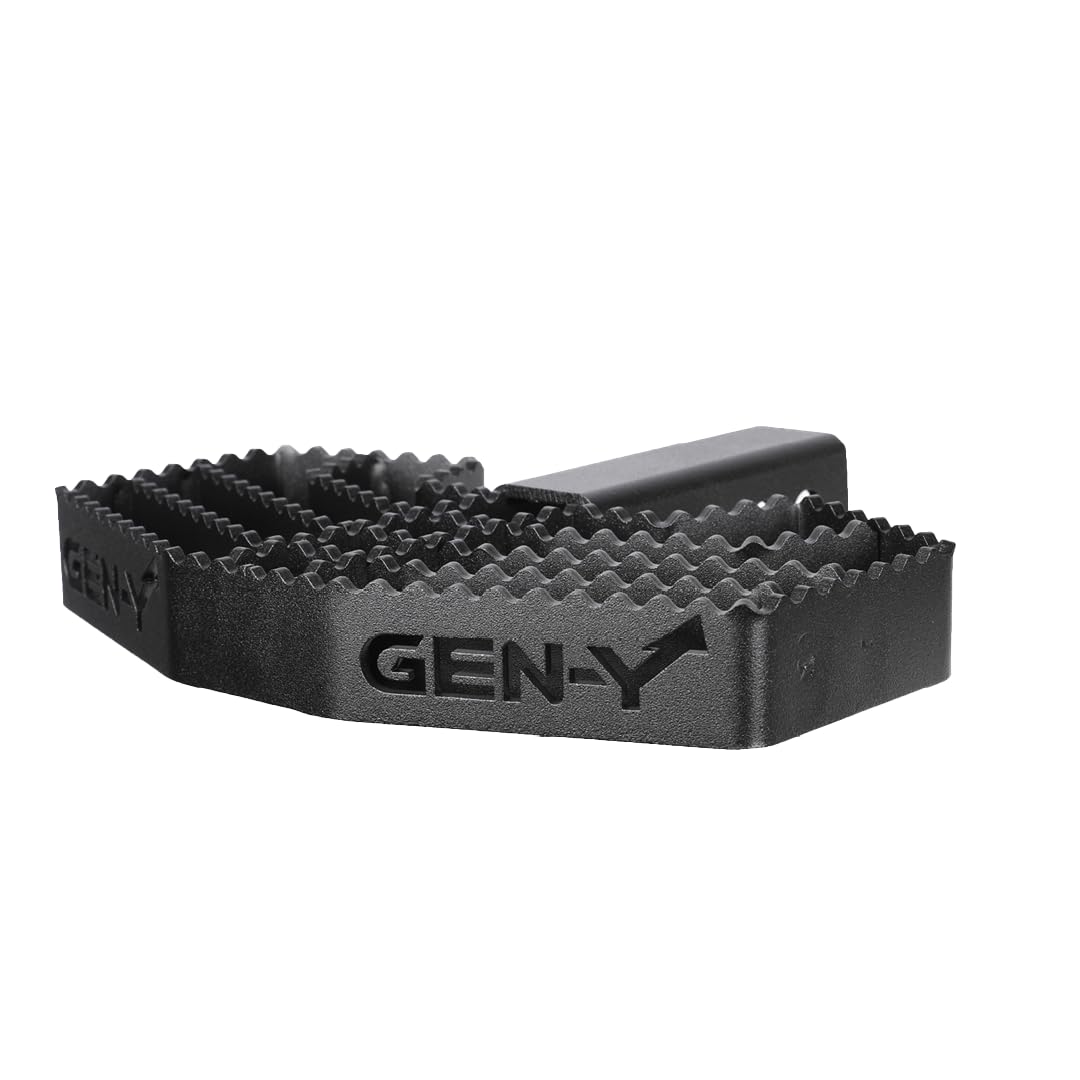 GEN-Y Serrated Hitch Step for 2-Inch Towing Receiver | Up to 500 LB Load Capacity with Serrated No Slip Surface | Textured Powder-Coat Finish | Black