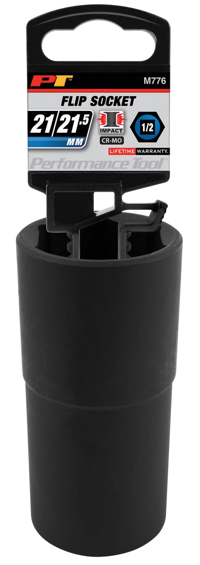 M776 Performance Tool 1/2-Inch Drive 21/21.5Mm Flip Impact Socket - Heavy Duty Tool for Efficient Mechanics, Automotive and DIY Repairs