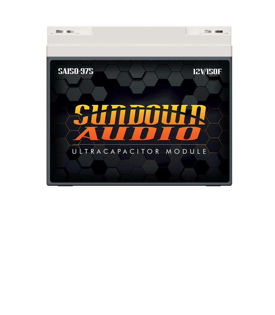 Sundown Audio Ultracapacitor Bank SA150-975 – 12V 150 Farad, 3000A Max Output, 1200W System Support – Instant Power Boost, Extends Battery Life for Car Audio & Start/Stop Vehicles