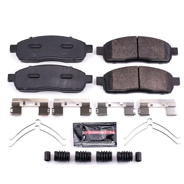 Power Stop Z23-1011 Z23 Evolution Sport Carbon Fiber Infused Ceramic Brake Pads with Hardware For Ford F-150 2004-2008, Lincoln Mark LT 2006-2008 [Model Specific]