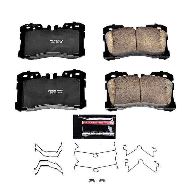 Power Stop Z23-1282 Z23 Evolution Sport Carbon Fiber Infused Ceramic Brake Pads with Hardware For Lexus LS460, Lexus LS500, Lexus LS500h, Lexus LS600h [Model Specific]