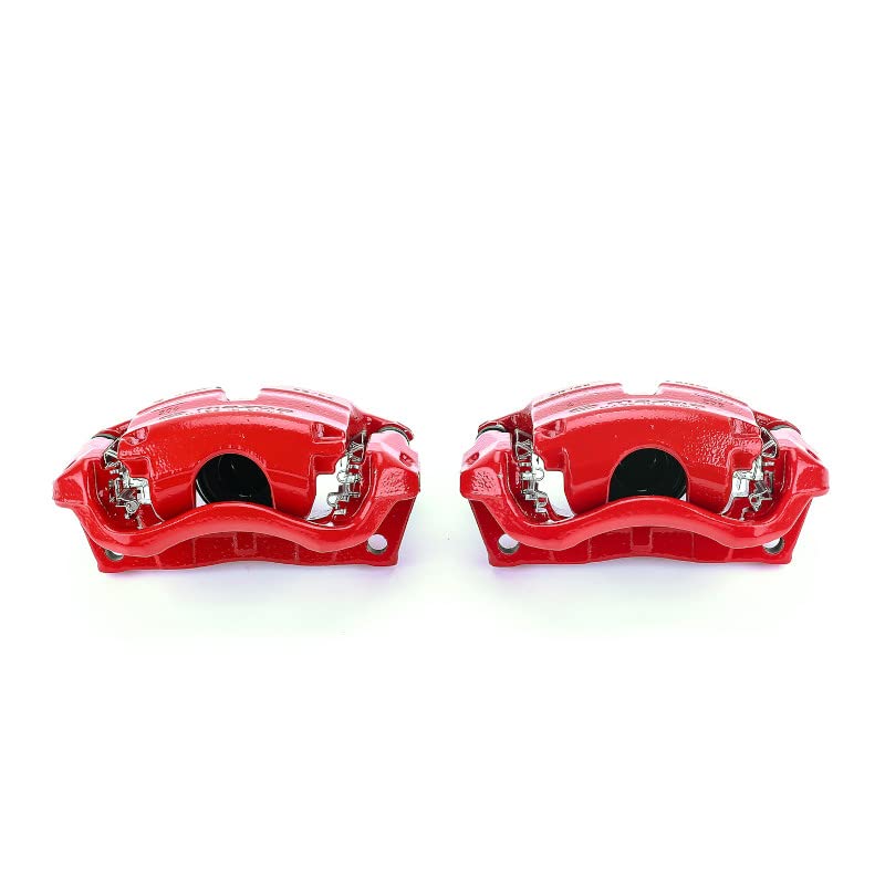 Power Stop S7158 Front Pair of High-Temp Red Powder Coated Calipers For Mazda 3 2014-2018, Mazda CX-3 2016-2021 [Model Specific]