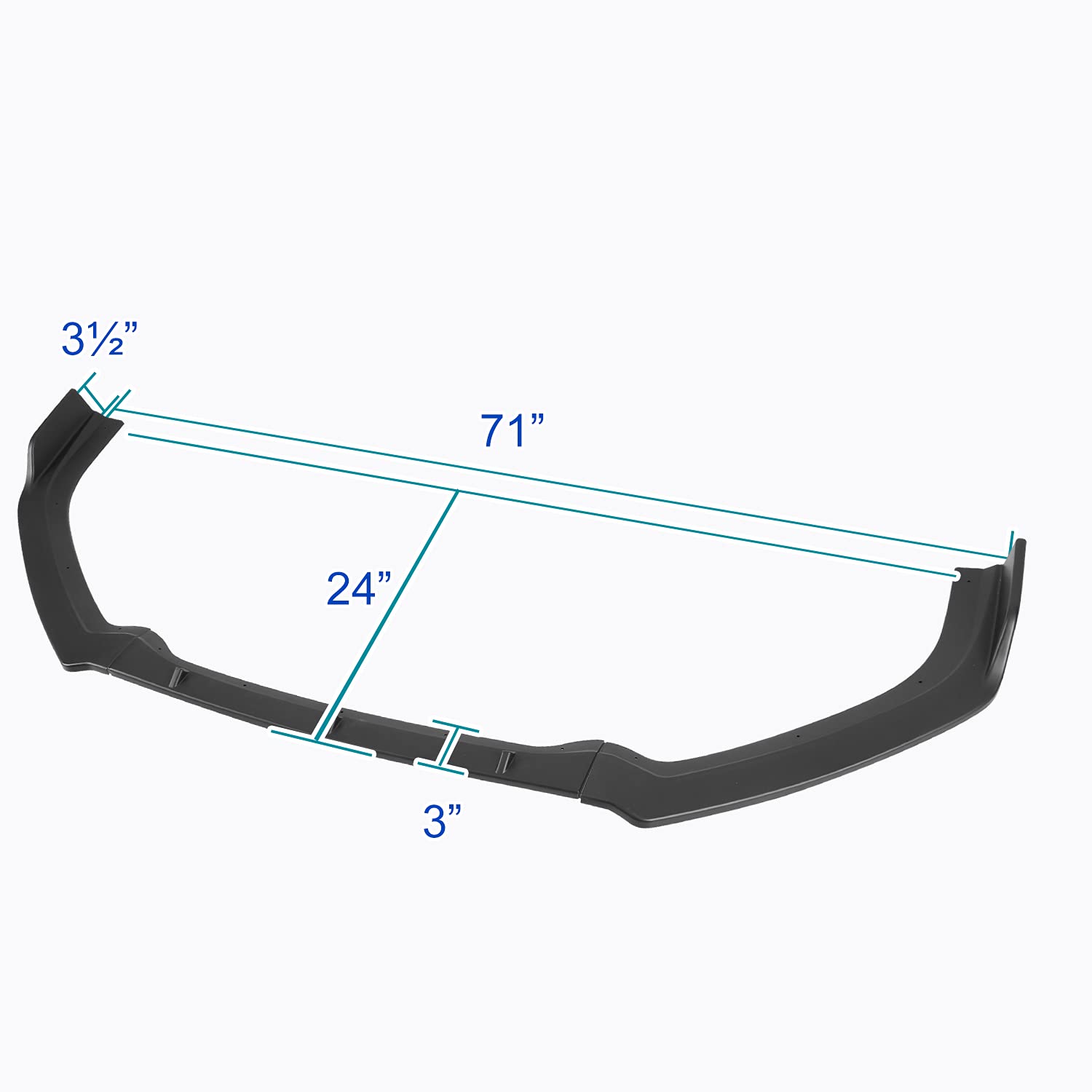 Matte Black Spec-D Tuning Front Bumper Lip Spoiler 3PC Compatible with 2019-2020 Nissan Altima 4-Door