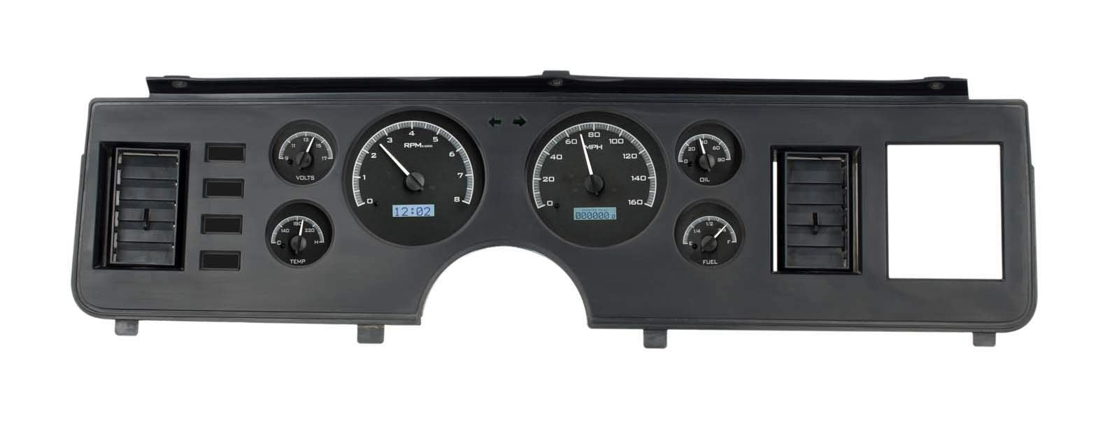 Dakota Digital VHX-79F-MUS-K-W Analog Dash Gauge System Compatible with 1979-86 Ford Mustang Black Alloy White Backlighting