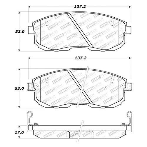 Front StopTech 308.06530 Brake Pads with Shims and Hardware Street