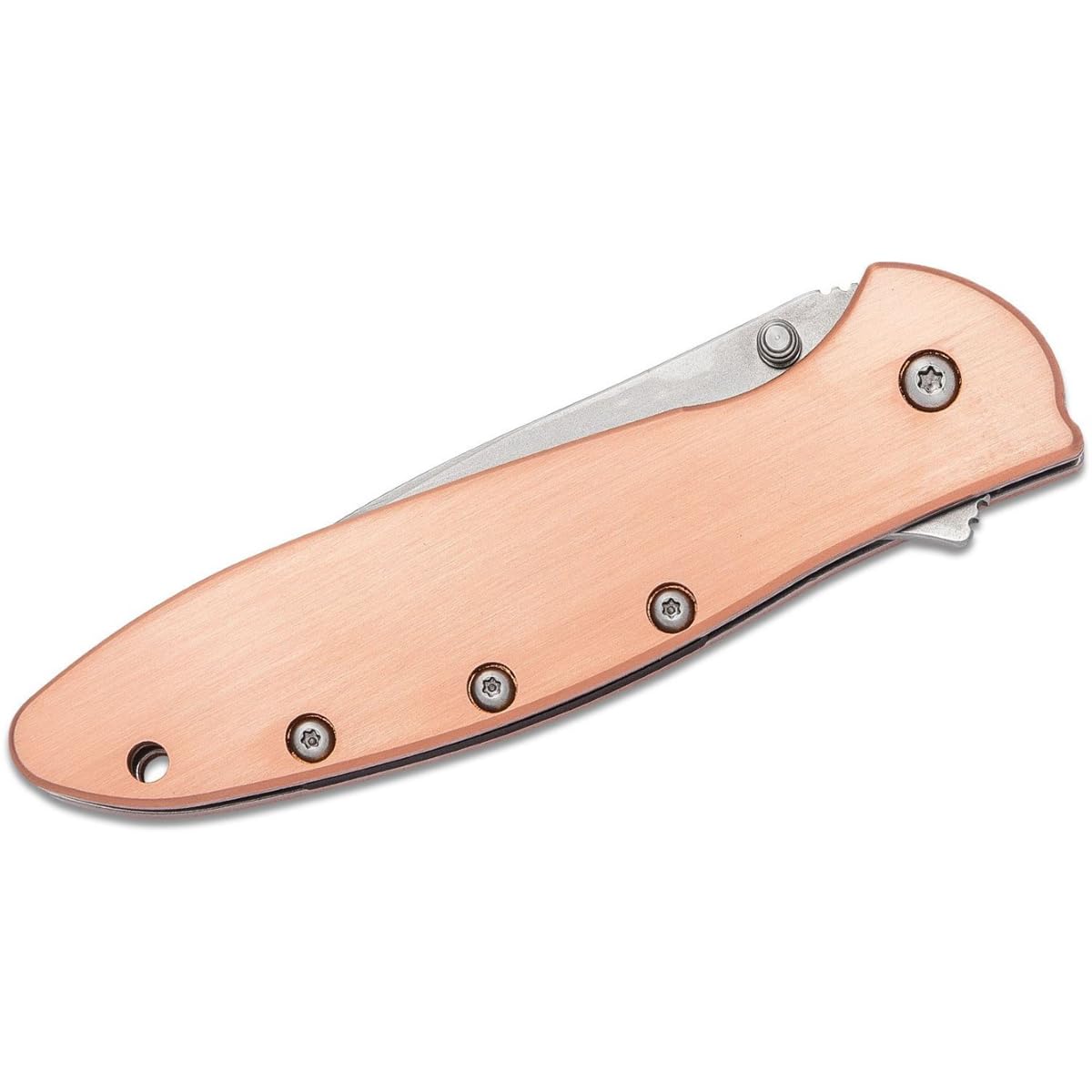 Kershaw Copper Leek Folding Pocket Knife, 3-Inch Blade with SpeedSafe Assisted Opening, Liner Lock (1660CU)