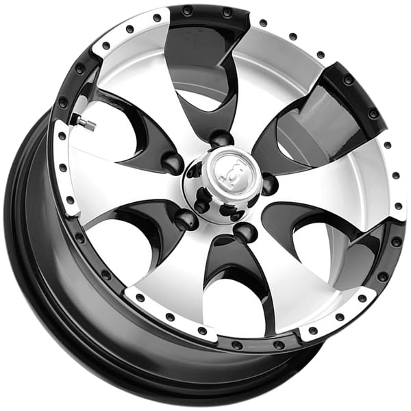 Black/MACHINED Ion Wheels 136 Wheel with Alloy Steel (15 x 6. inches /6 x 108 mm, 0 mm Offset)