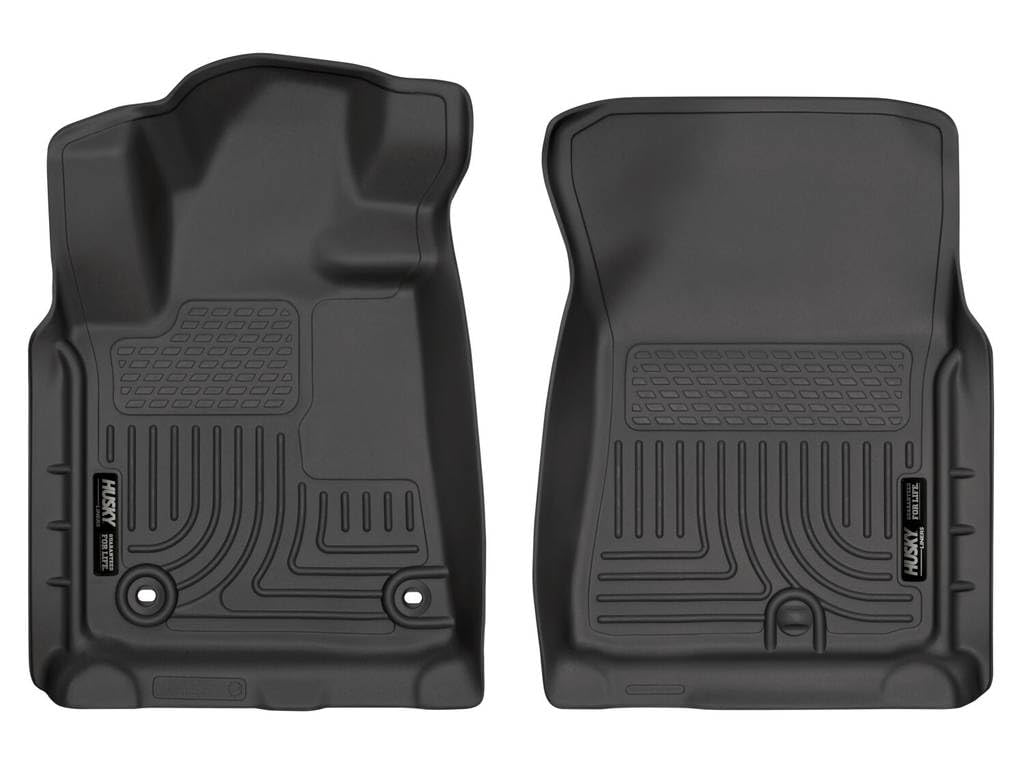 Husky Liners Floor Mats Weatherbeater | Fits 2012-2021 Toyota Tundra, CrewMax & Double Cab, 12-17 Tundra Regular Cab, 12-22 Sequoia | Front Row, 2-pc Black - 18561