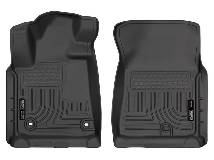 Husky Liners Floor Mats Weatherbeater | Fits 2012-2021 Toyota Tundra, CrewMax & Double Cab, 12-17 Tundra Regular Cab, 12-22 Sequoia | Front Row, 2-pc Black - 18561
